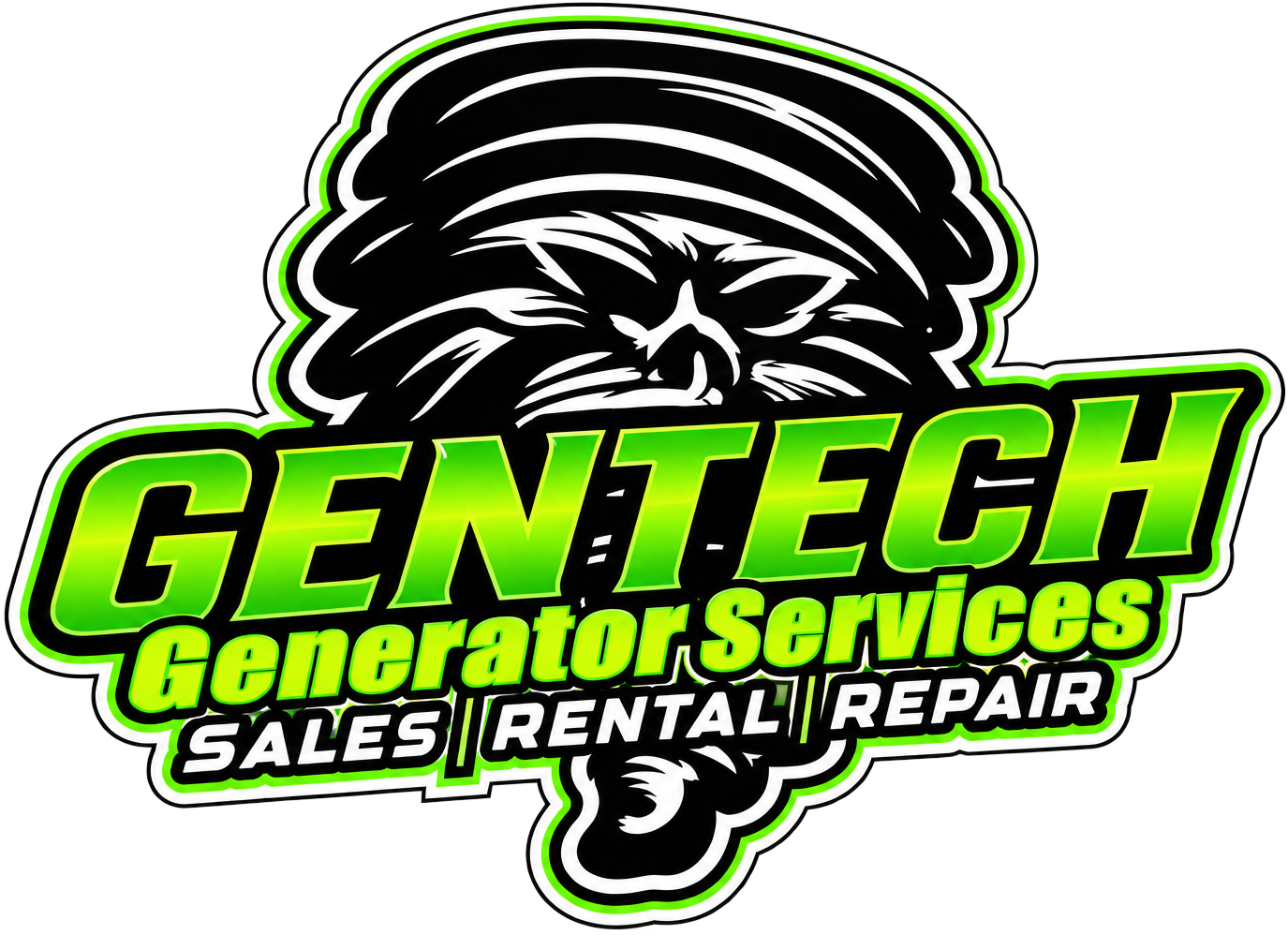 GenTech Generator Services full logo with tornado mascot