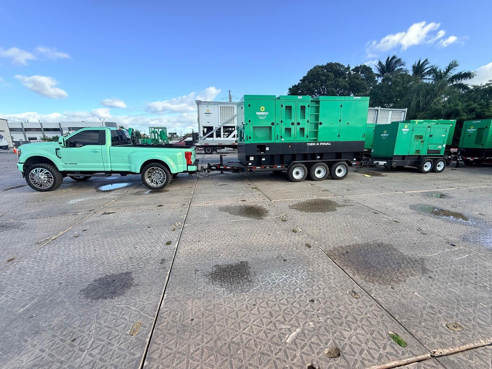 GenTech truck staging the towable generator fleet
